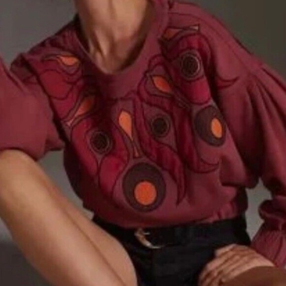 Anthropologie Pink and Orange Graphic Crop Top - Picture 13 of 13